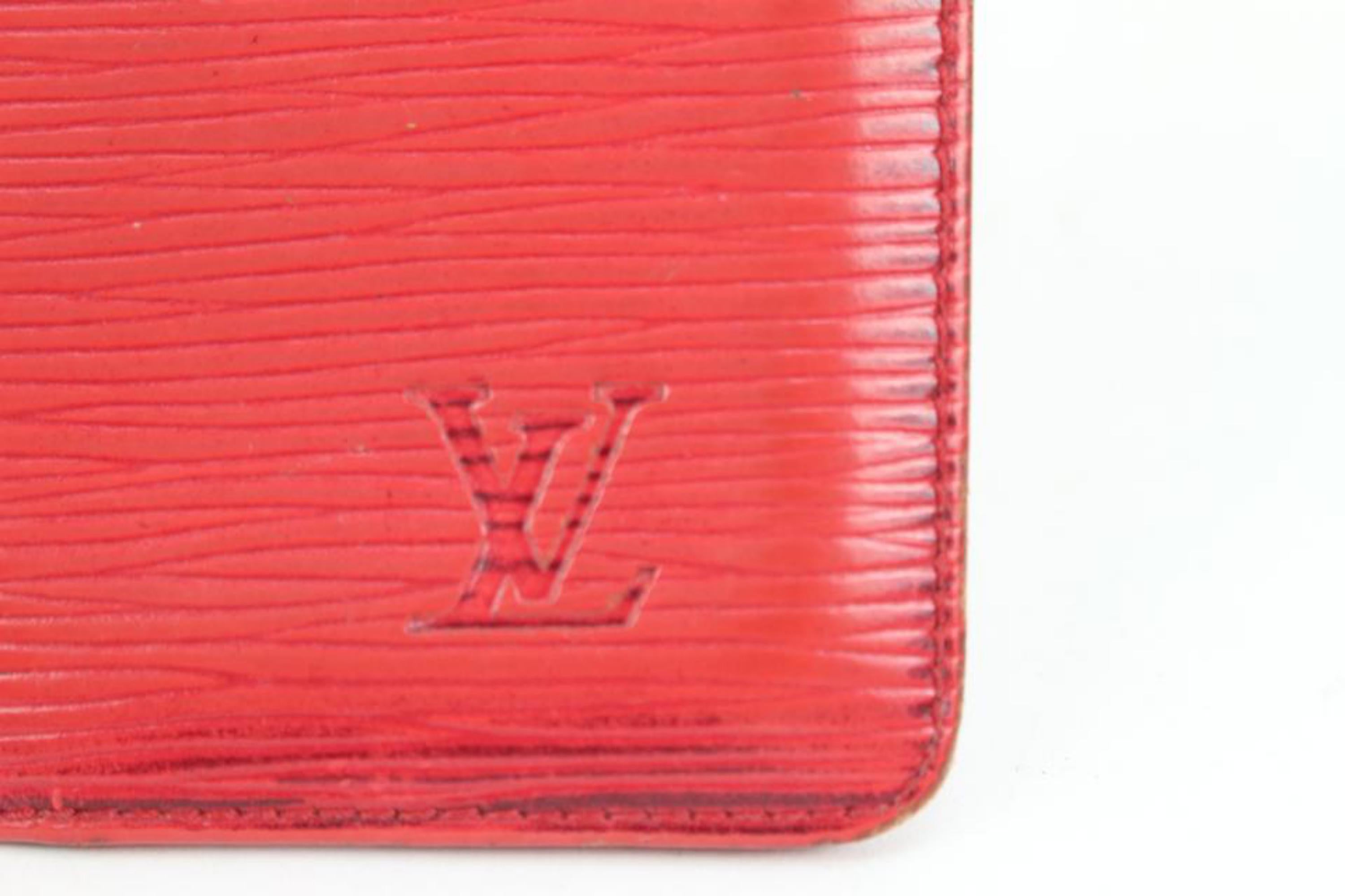 Louis Vuitton Red Epi Leather Porte Cartes Card Holder Wallet Insert s330lv30 For Sale 1