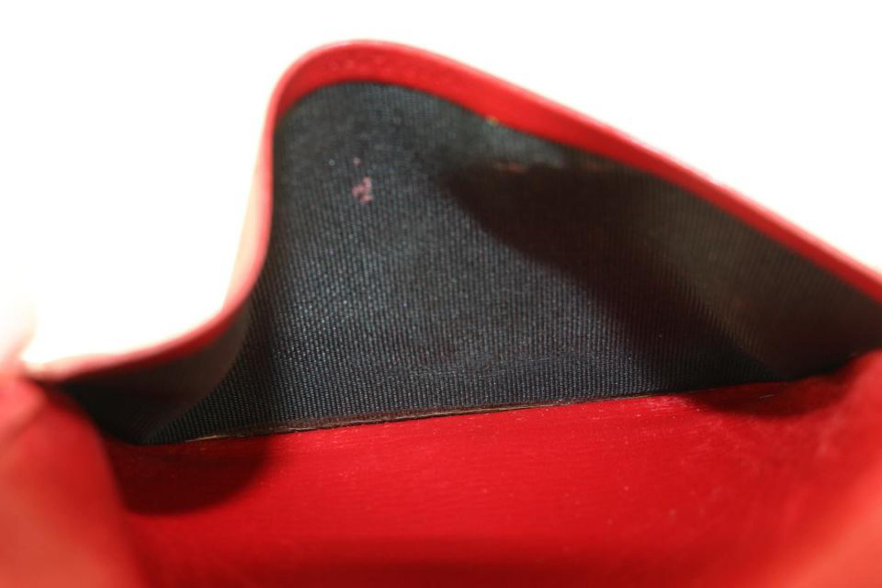 Louis Vuitton Red Epi Leather Porte Cartes Card Holder Wallet Insert s330lv30 For Sale 4