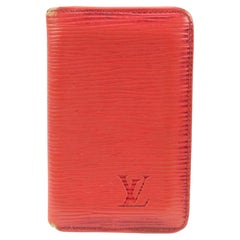 Louis Vuitton Red Epi Leather Porte Cartes Card Holder Wallet Insert s330lv30