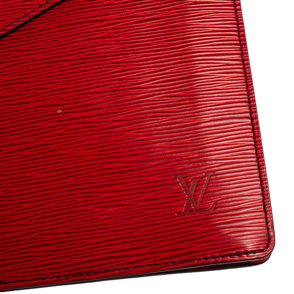 Louis Vuitton Red Epi Leather Porte-Document Senateur Clutch 4