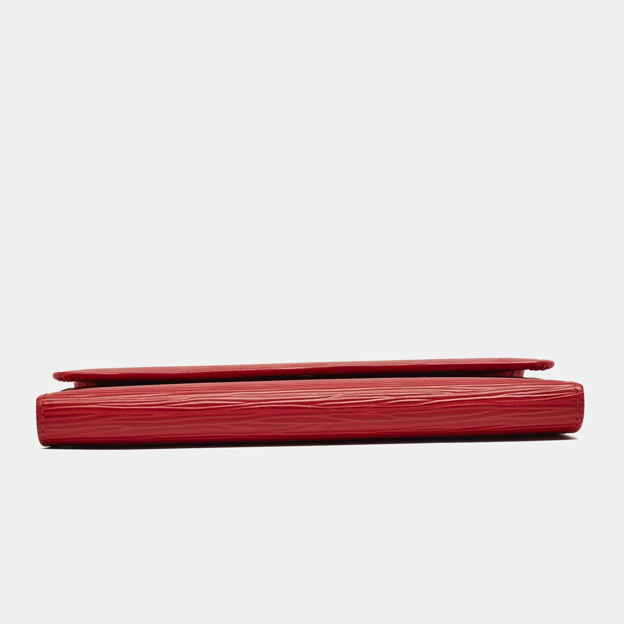 Women's Louis Vuitton Red Epi Leather Porte Tresor International Wallet