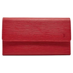 Louis Vuitton Red Epi Leather Porte Tresor International Wallet
