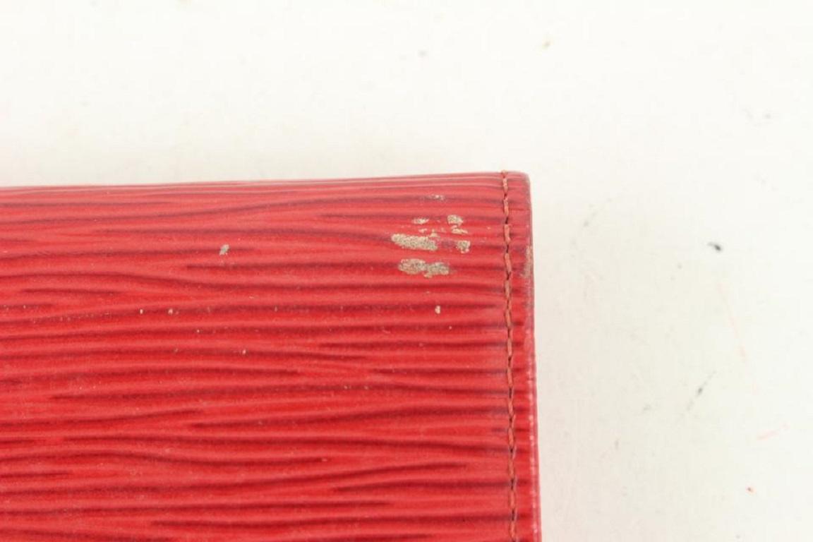 Louis Vuitton Red Epi Leather Porte Tresor Trifold Long wallet 721lvs622 For Sale 5