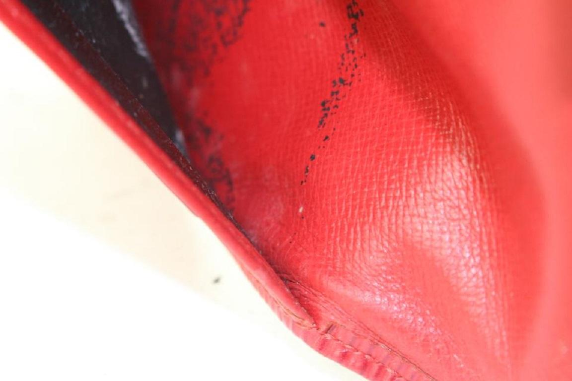 Louis Vuitton Rotes Epi Leder Porte Tresor Dreifach-Länges langes Wallet 721-Regale622 aus Leder, rot im Zustand „Gut“ in Dix hills, NY