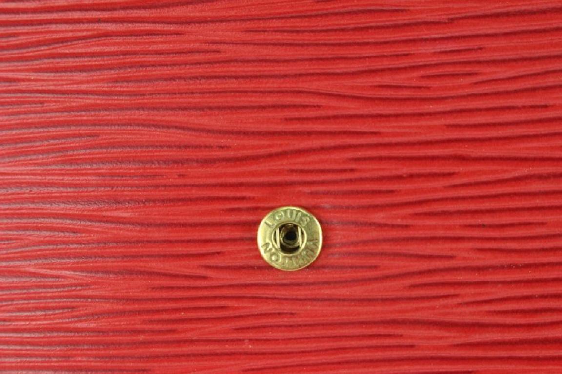 Louis Vuitton Rotes Epi Leder Porte Tresor Dreifach-Länges langes Wallet 721-Regale622 aus Leder, rot 4
