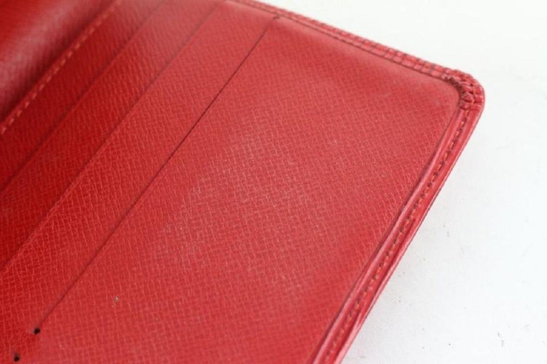 Authentic Louis Vuitton Epi Leather Portefeuille Elise Wallet Red LV  P1696AS503