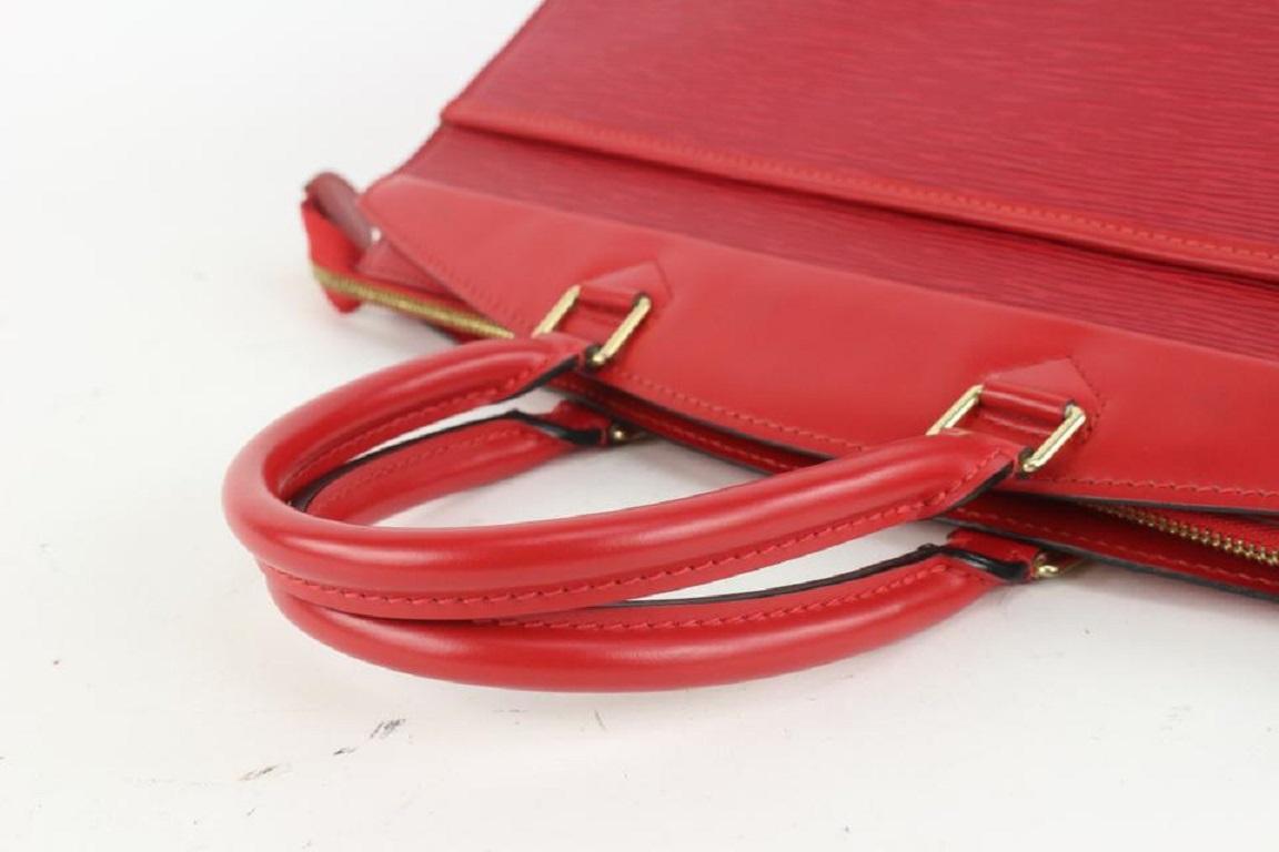 Louis Vuitton Red Epi Leather Riviera Vanity Tote Bag 915lv72 In Good Condition In Dix hills, NY