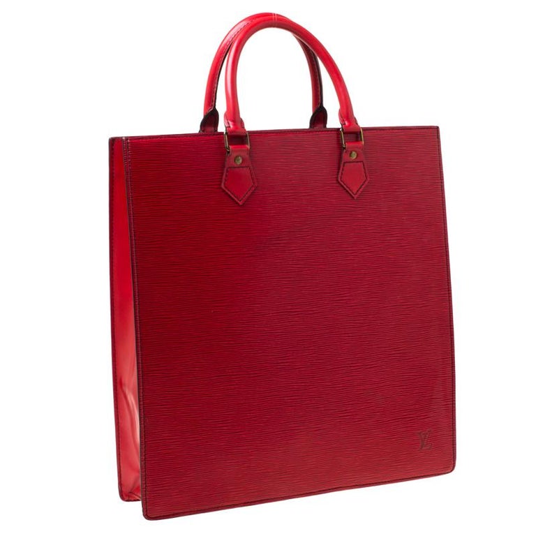 Louis Vuitton Red Epi Leather Sac Plat PM Bag For Sale at 1stdibs