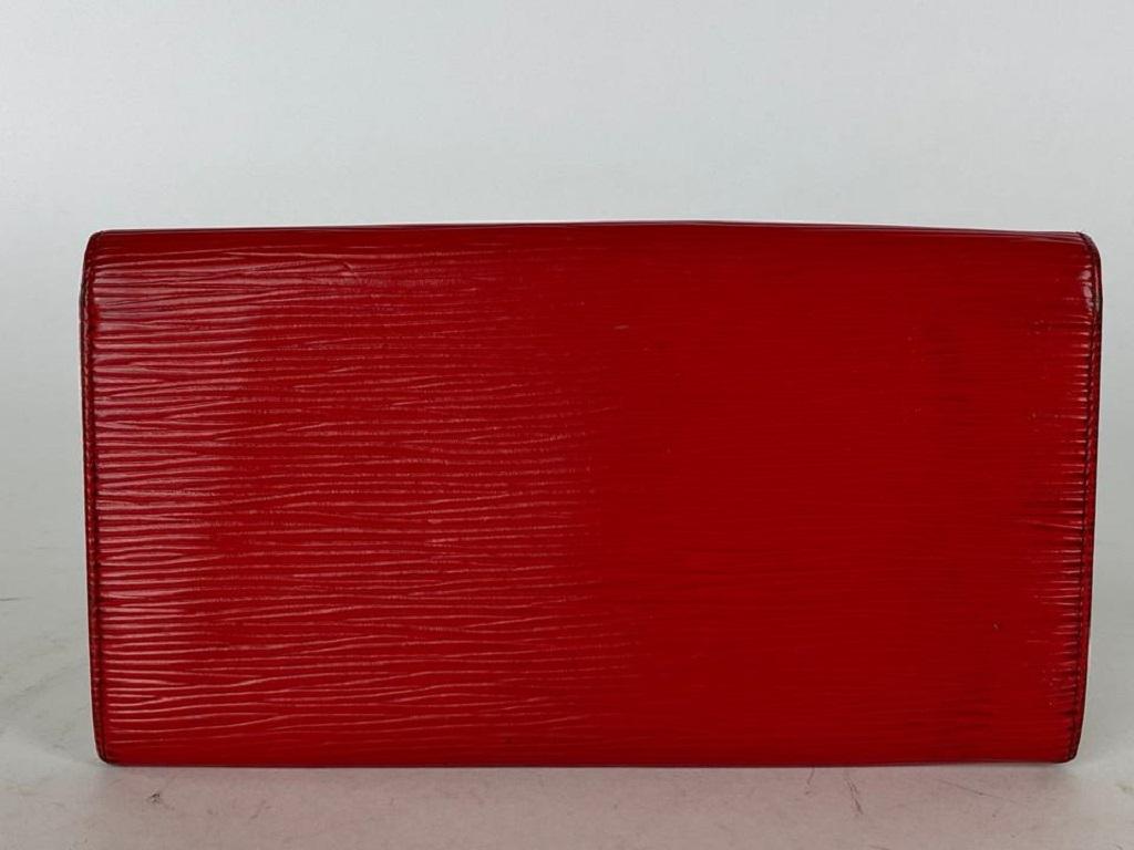 Women's Louis Vuitton Red Epi Leather Sarah Long Wallet 7lav60 For Sale