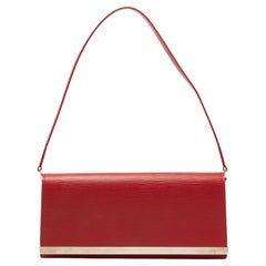 Louis Vuitton Red Epi Leather Sevigne Clutch Bag