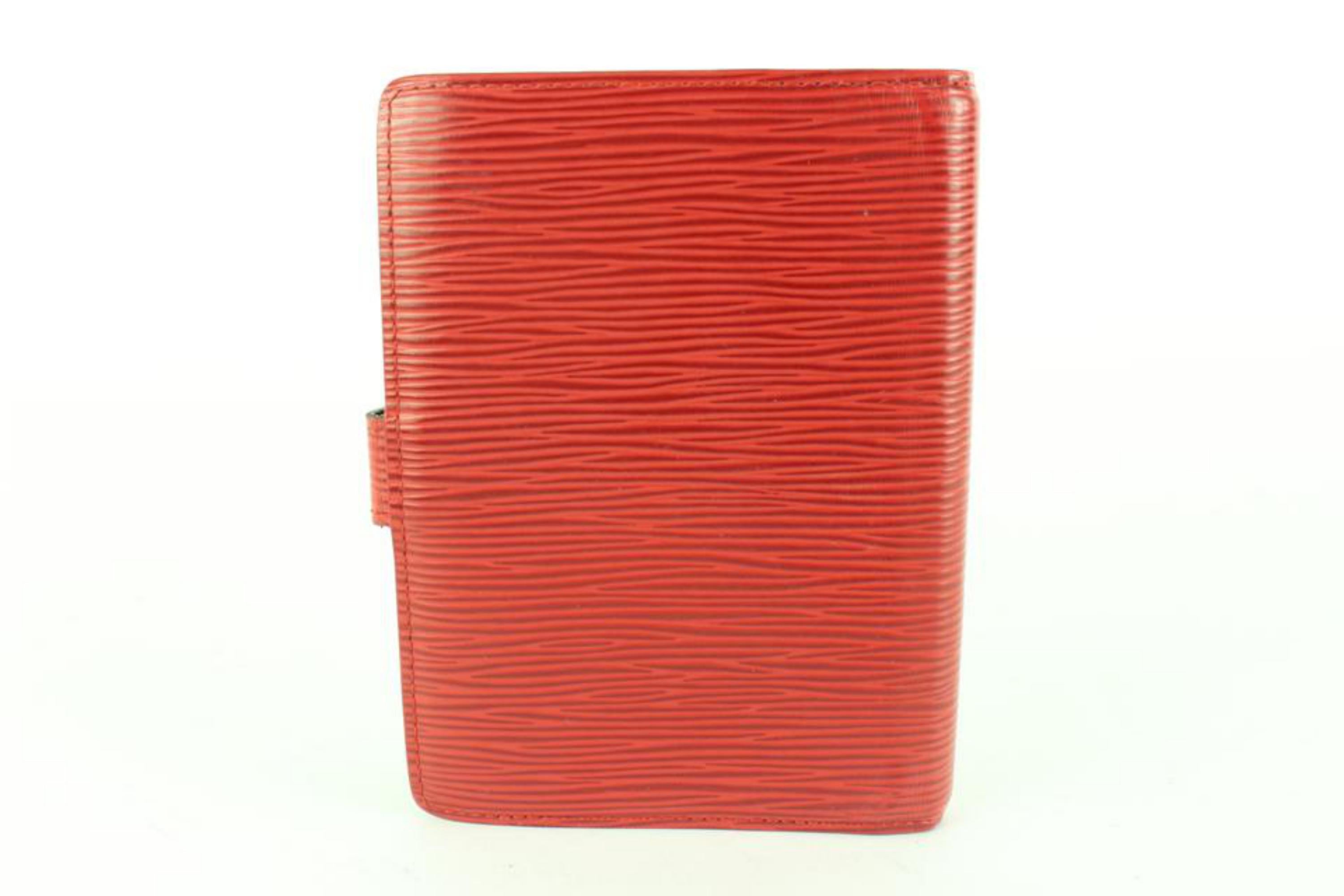 Orange Louis Vuitton Red Epi Leather Small Ring Agenda PM 24lz510s For Sale