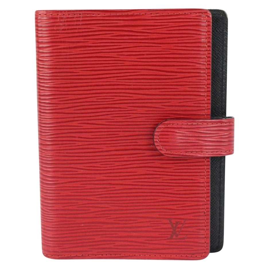 Louis Vuitton Red Epi Leder Agenda PM Tagebucheinband 170lv730 mit rotem Ring