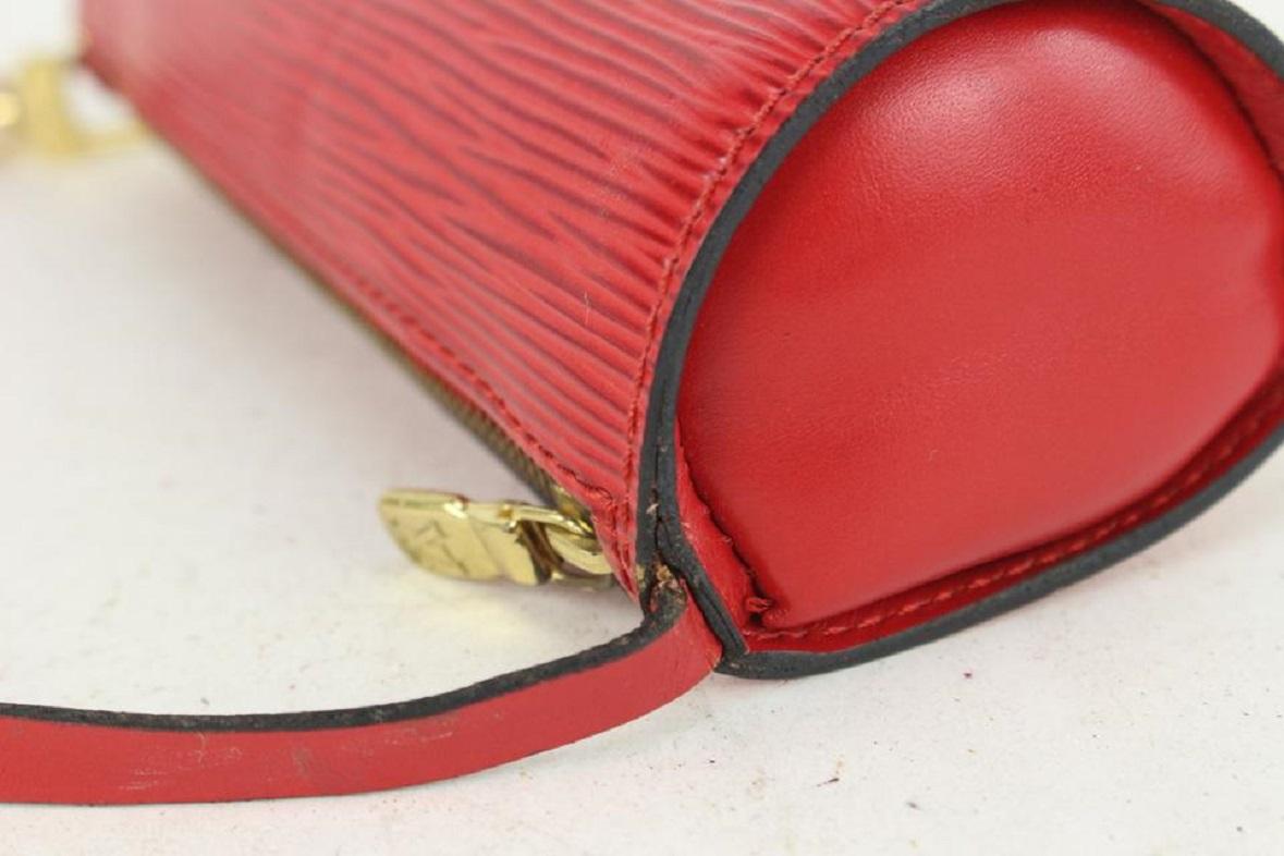 Louis Vuitton Red Epi Leather Soufflot Mini Papillon Wristlet Pouch Bag 818lv56 6