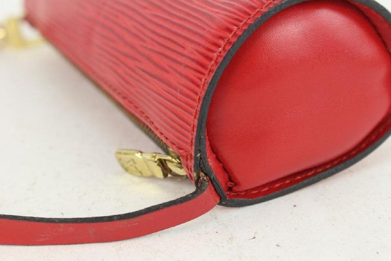 Louis Vuitton Red Epi Leather Soufflot Mini Papillon Wristlet Pouch Bag 818lv56 For Sale 6