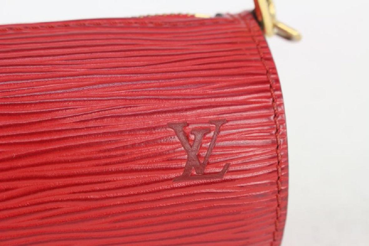 Louis Vuitton Red Epi Leather Soufflot Mini Papillon Wristlet Pouch Bag 818lv56 8