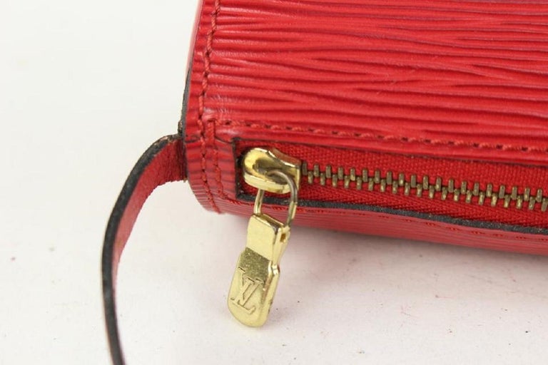 Louis Vuitton Red Epi Leather Soufflot Mini Papillon Wristlet Pouch Bag 818lv56 For Sale 2
