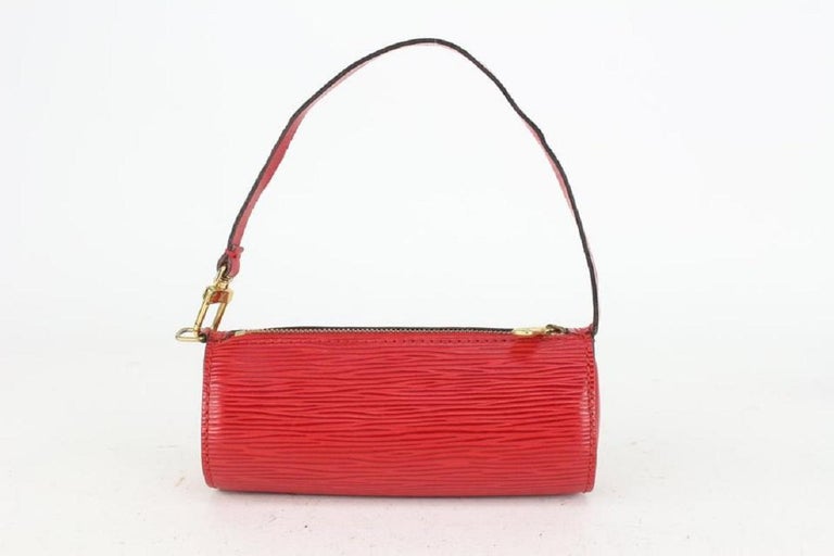 Louis Vuitton Red Epi Leather Soufflot Mini Papillon Wristlet Pouch Bag 818lv56 For Sale 3