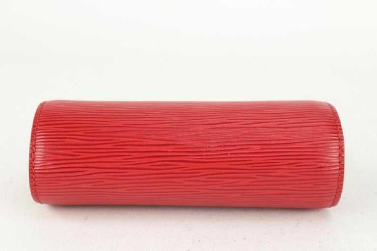 Louis Vuitton Red Epi Leather Soufflot Mini Papillon Wristlet Pouch Bag 818lv56 For Sale 4