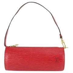 Louis Vuitton Red Epi Leather Soufflot Mini Papillon Wristlet Pouch Bag 818lv56