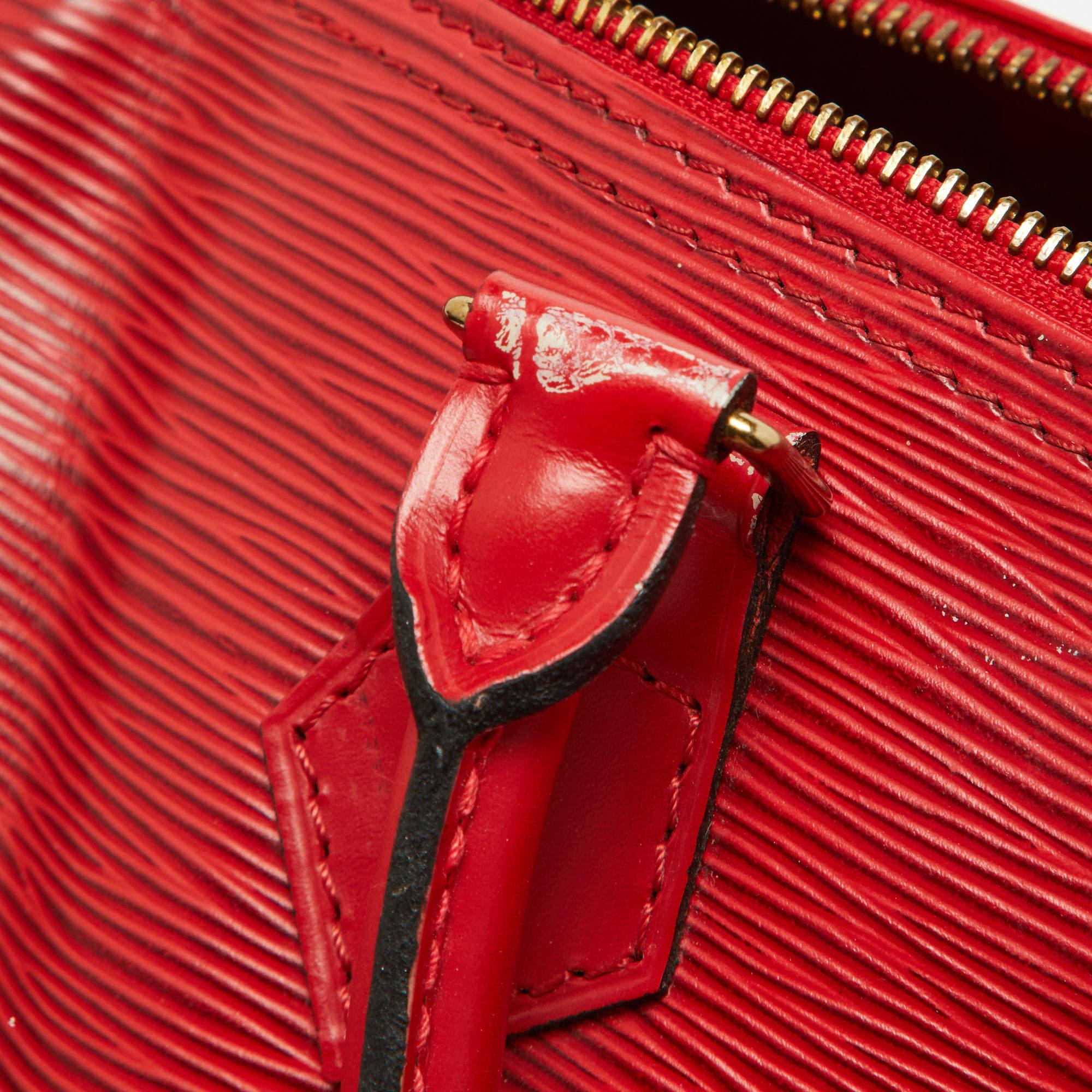 Louis Vuitton Red Epi Leather Speedy 25 Bag 6