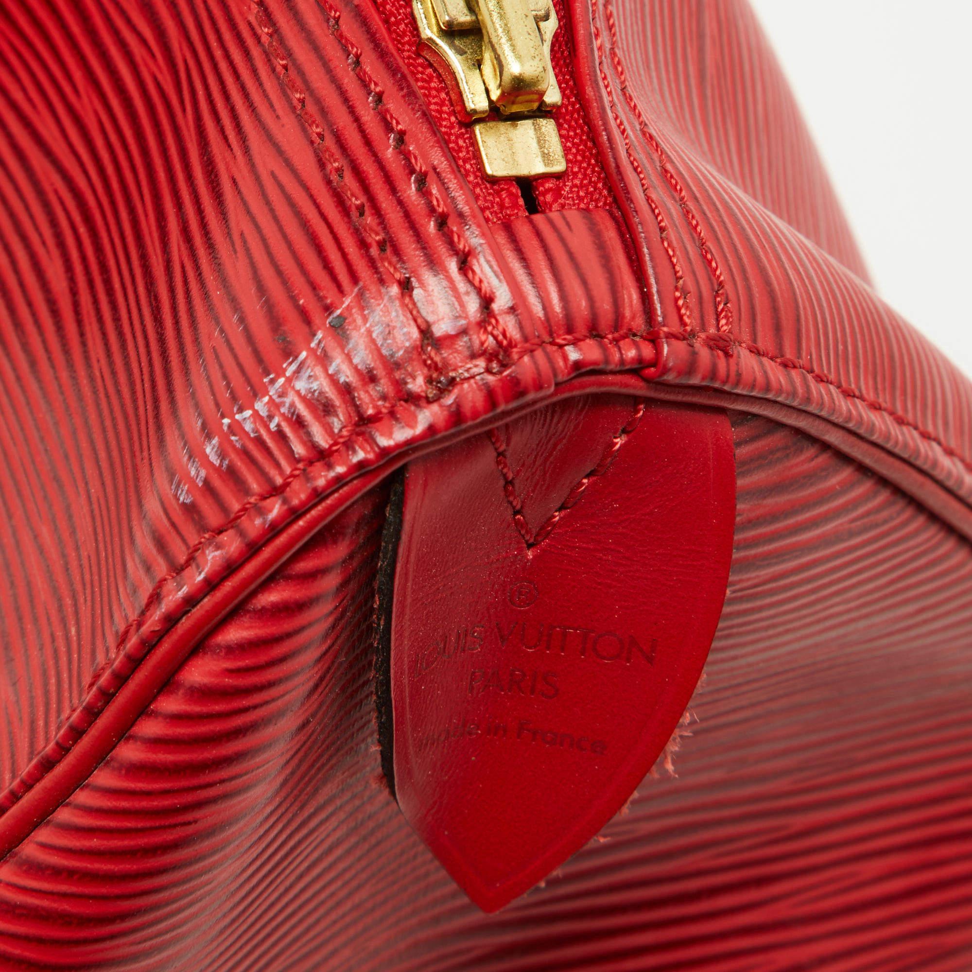 Louis Vuitton Red Epi Leather Speedy 25 Bag 7