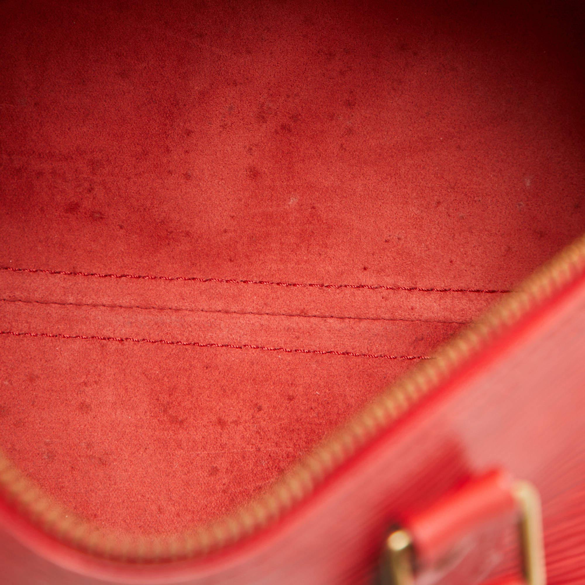 Louis Vuitton Red Epi Leather Speedy 25 Bag 8