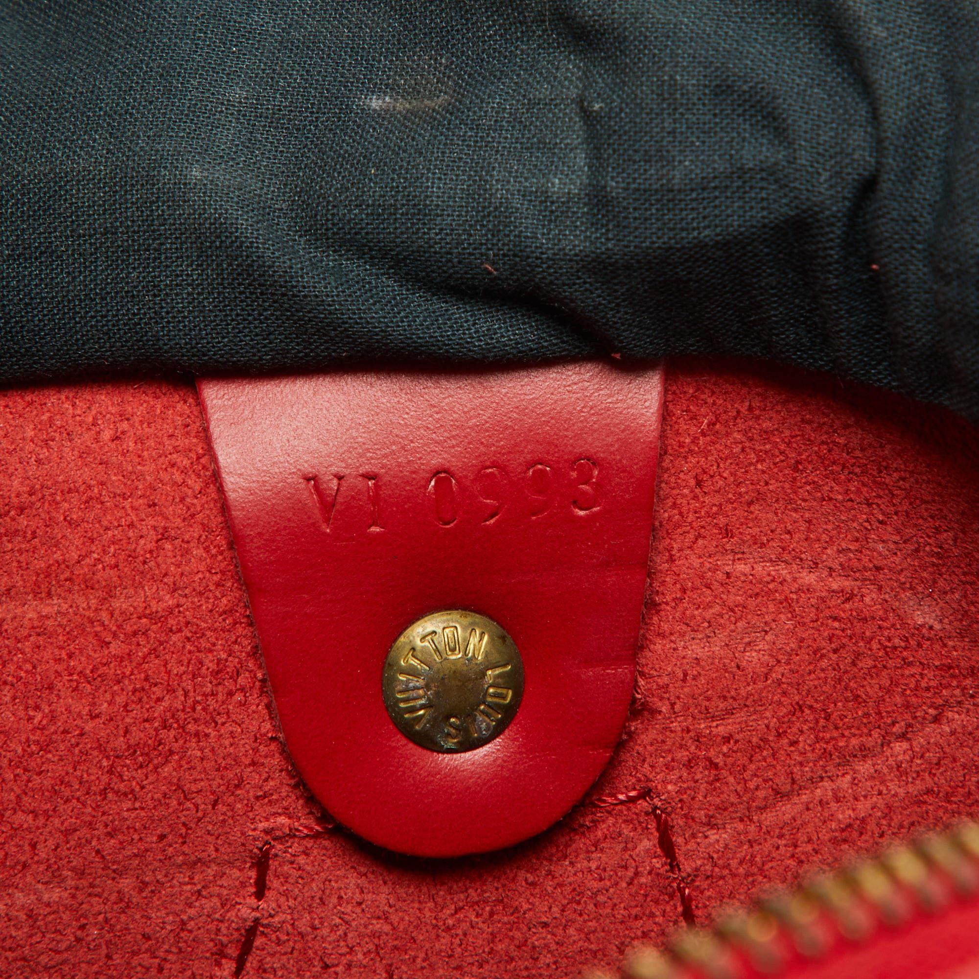 Louis Vuitton Red Epi Leather Speedy 25 Bag 9