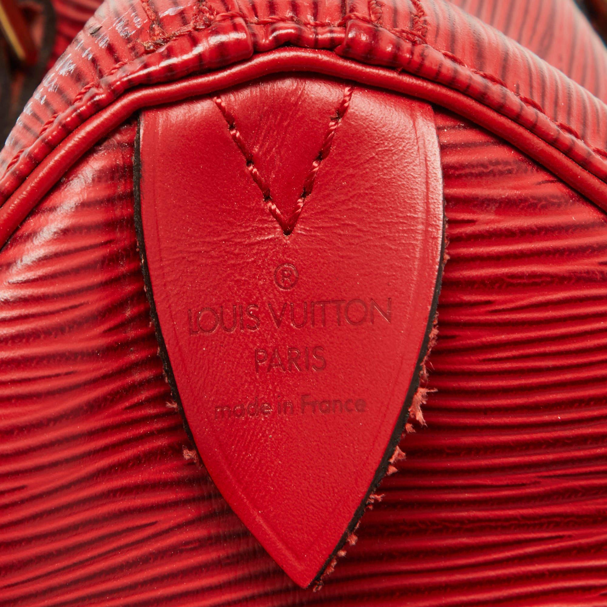 Louis Vuitton Red Epi Leather Speedy 25 Bag 10