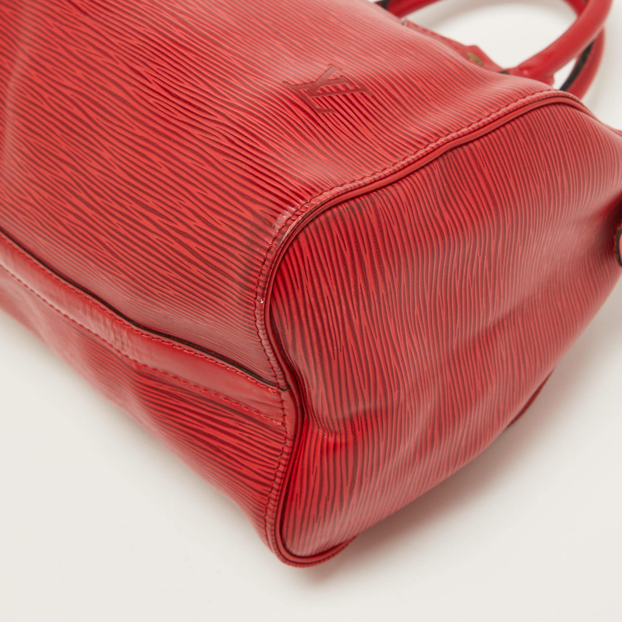 Louis Vuitton Red Epi Leather Speedy 25 Bag 11