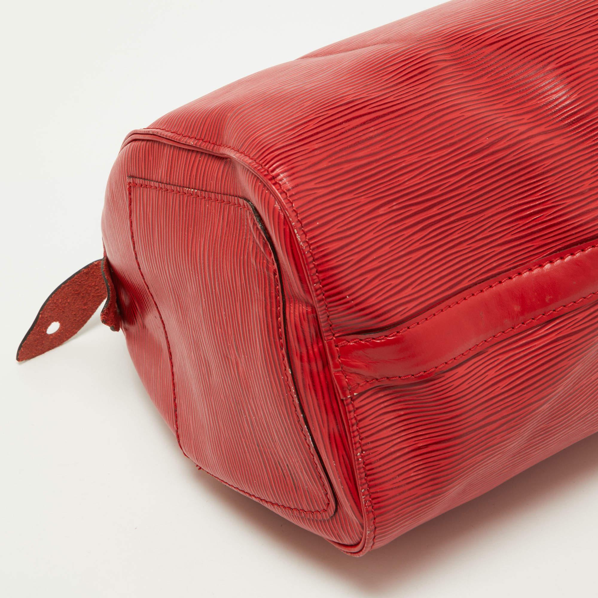Louis Vuitton Red Epi Leather Speedy 25 Bag 12