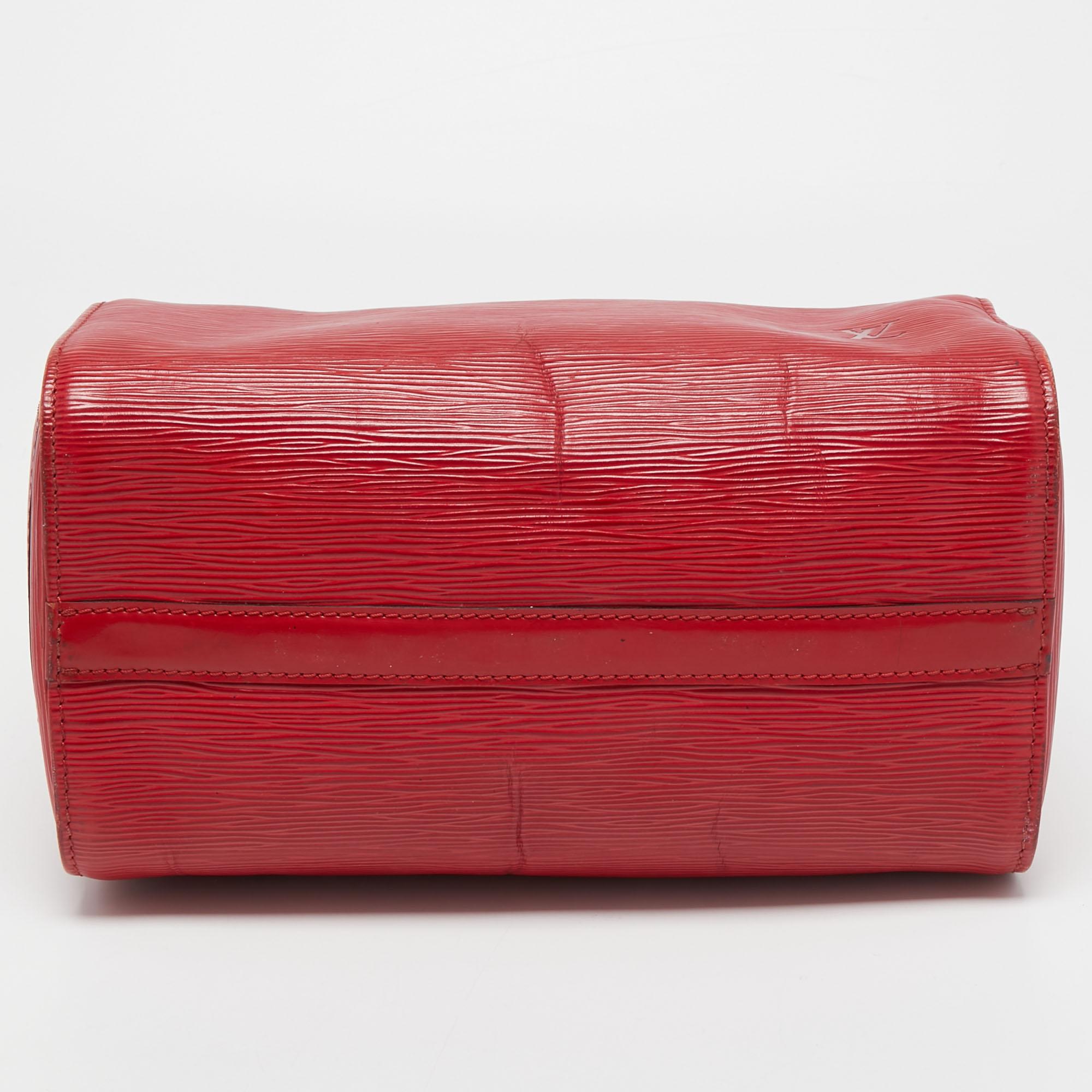 Louis Vuitton Red Epi Leather Speedy 25 Bag 15