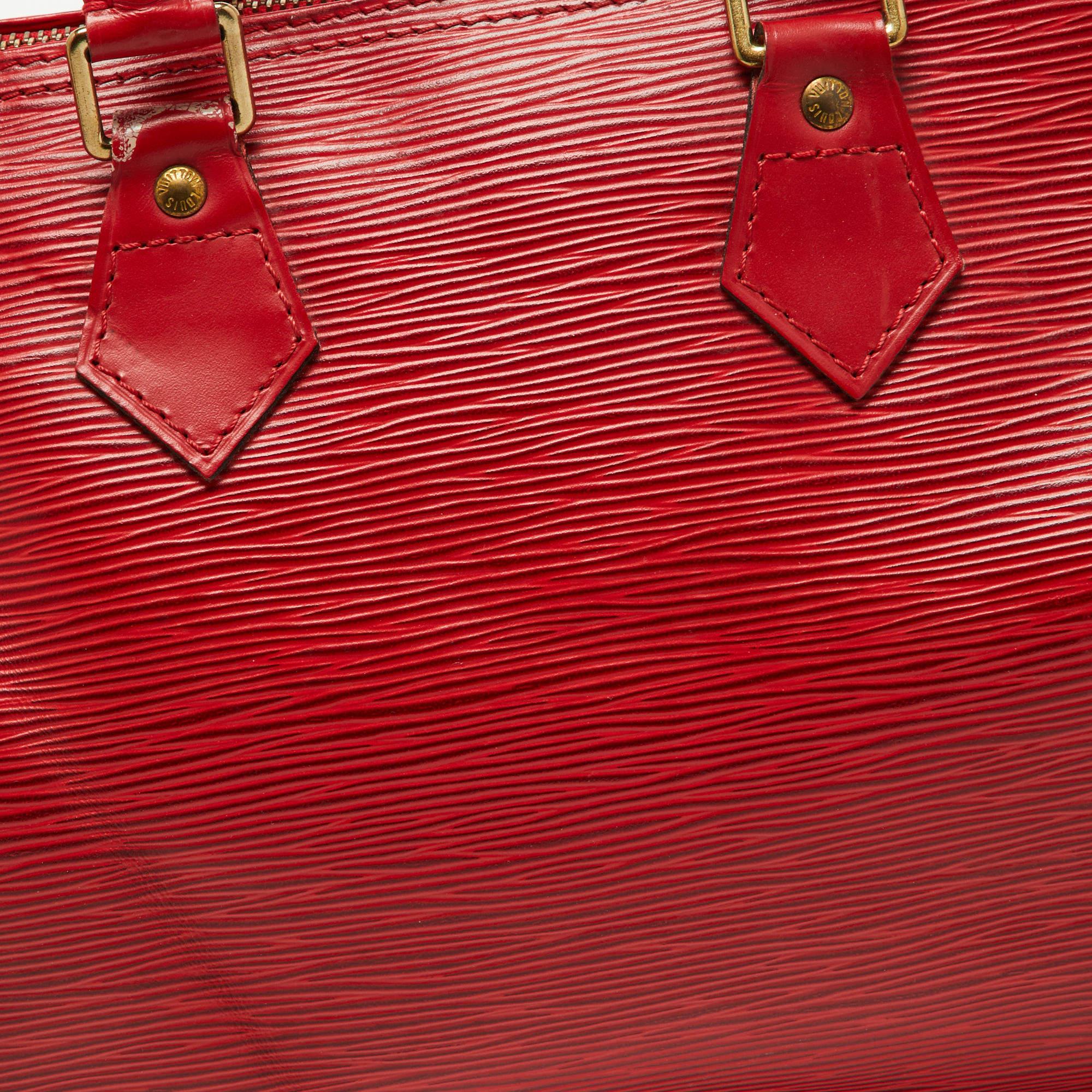 Louis Vuitton Red Epi Leather Speedy 25 Bag 2