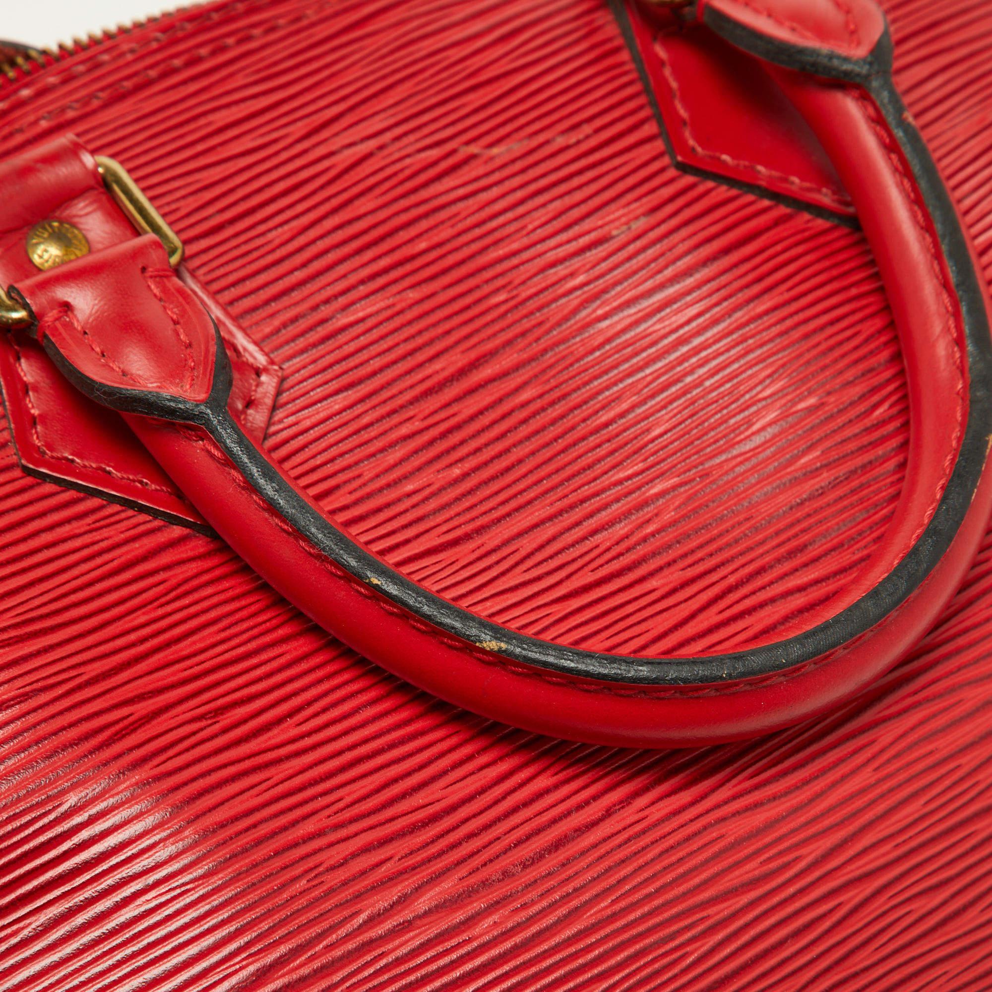 Louis Vuitton Red Epi Leather Speedy 25 Bag 4