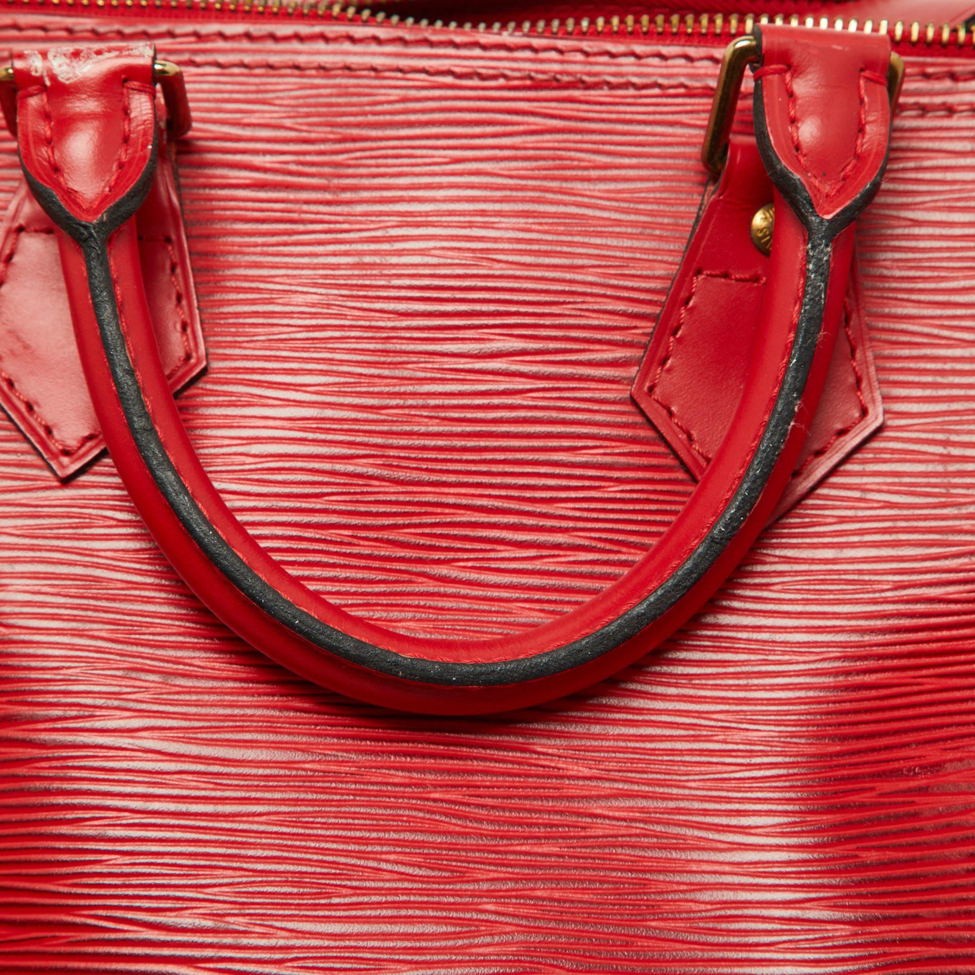 Louis Vuitton Red Epi Leather Speedy 25 Bag 5