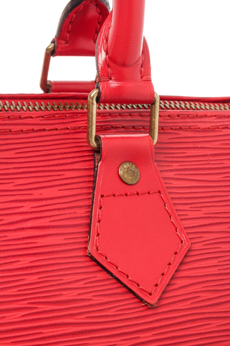 Louis Vuitton Red Epi Leather Speedy 25 Satchel Bag For Sale at 1stDibs