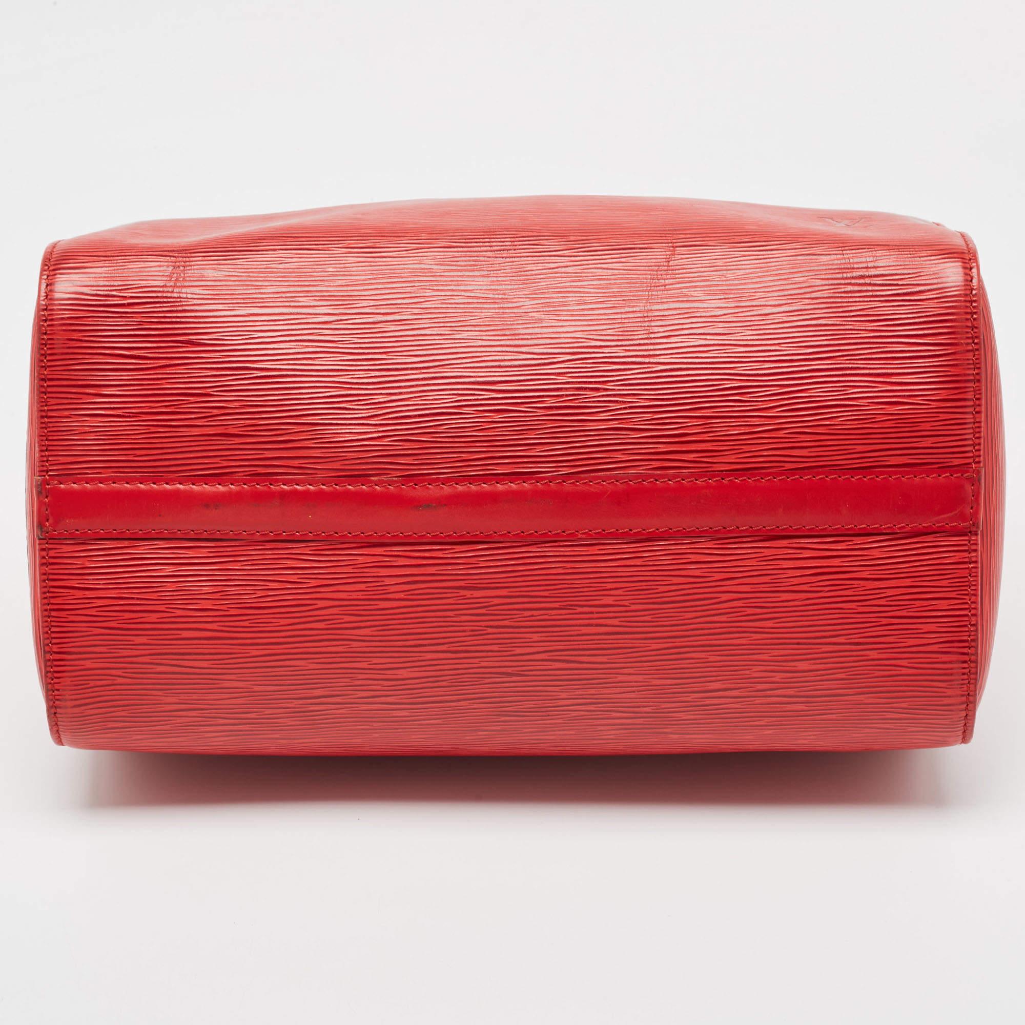 Louis Vuitton Red Epi Leather Speedy 30 Bag 11