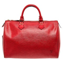 Louis Vuitton Red Epi Leather Speedy 30 Satchel Bag