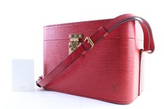 Louis Vuitton Red Epi Leather Train Case 8lr0705 Cosmetic Bag