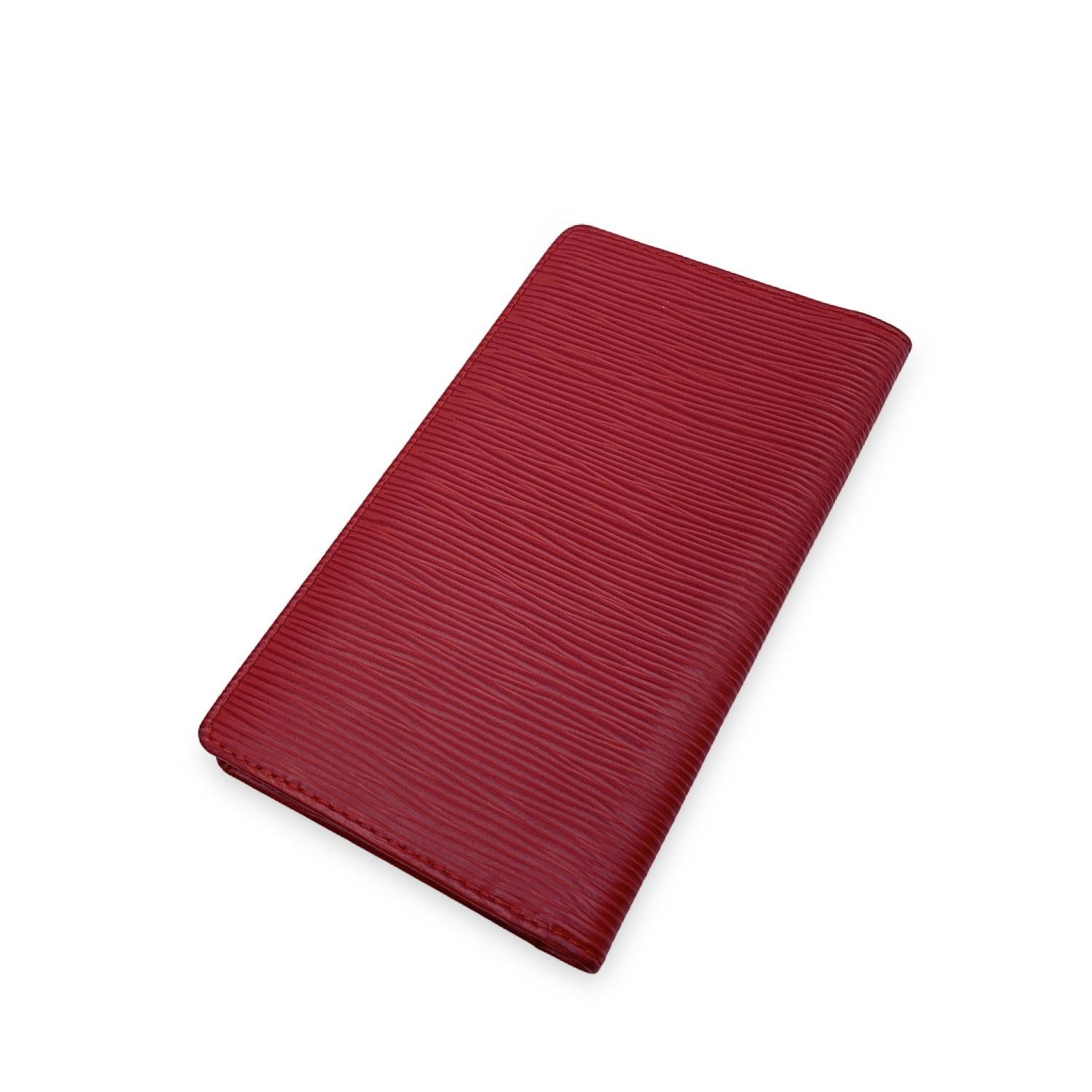 Louis Vuitton Red Epi Leather Vertical Bifold Long Wallet In Excellent Condition In Rome, Rome