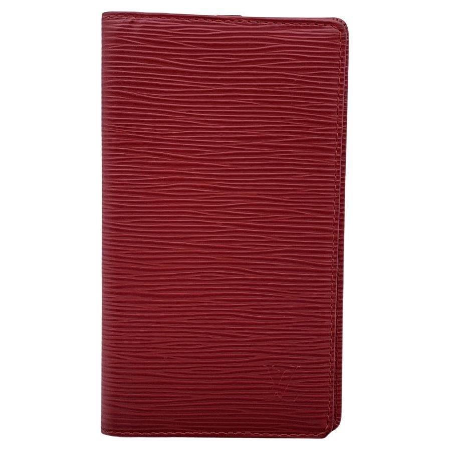 Louis Vuitton Red Epi Leather Vertical Bifold Long Wallet