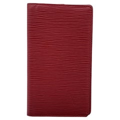 Louis Vuitton Red Epi Leather Vertical Bifold Long Wallet