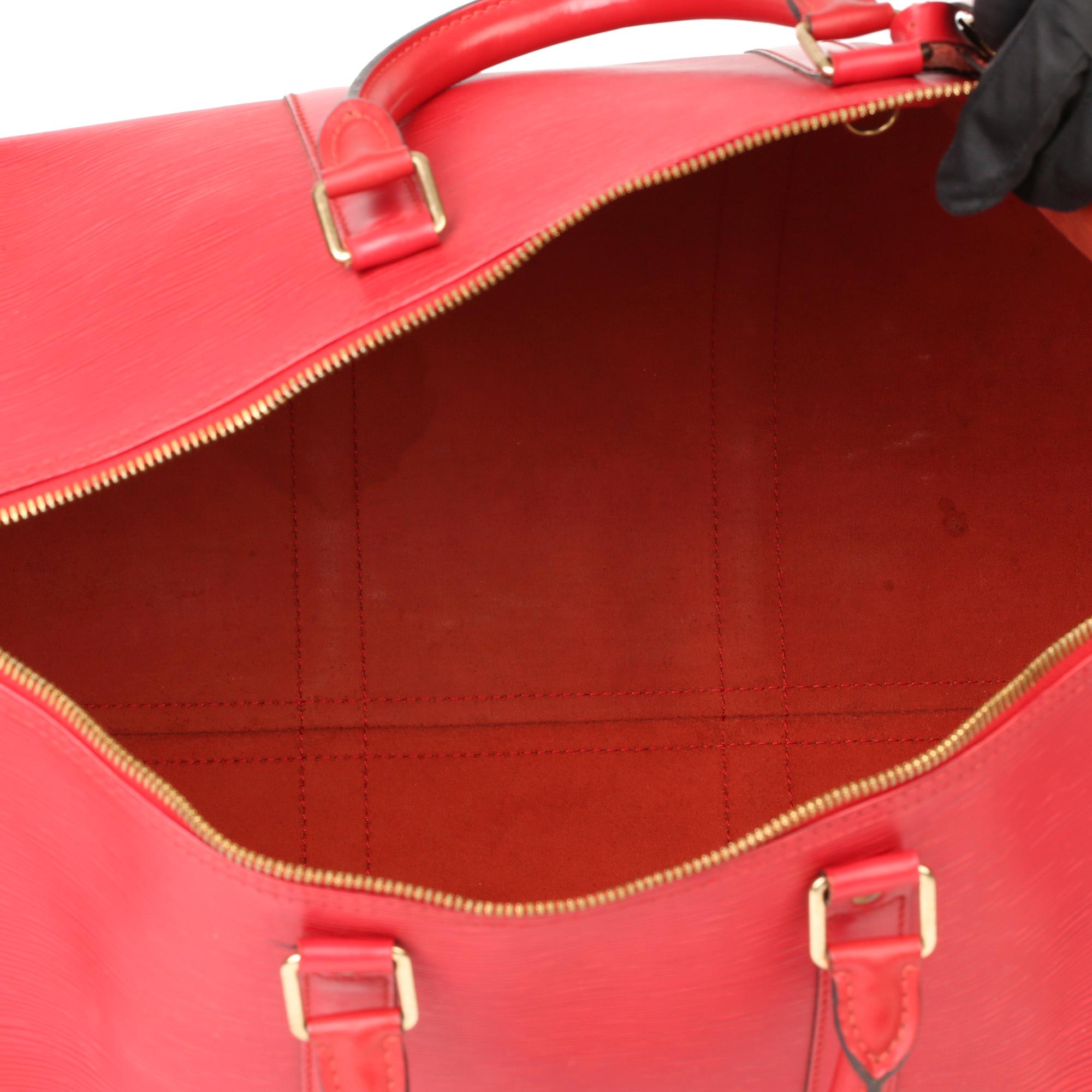 Louis Vuitton Red Epi Leather Vintage Keepall 55 3