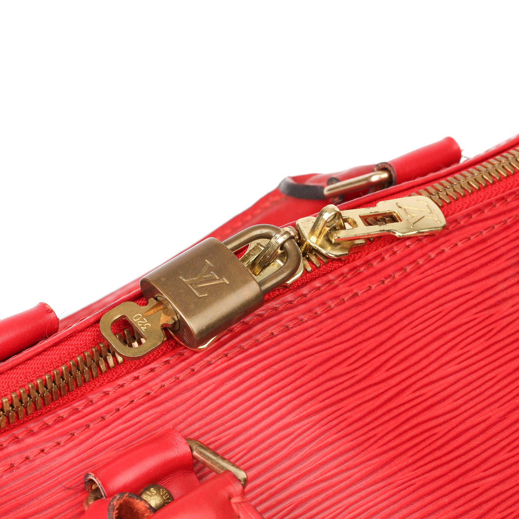 Women's or Men's Louis Vuitton Red Epi Leather Vintage Keepall 55