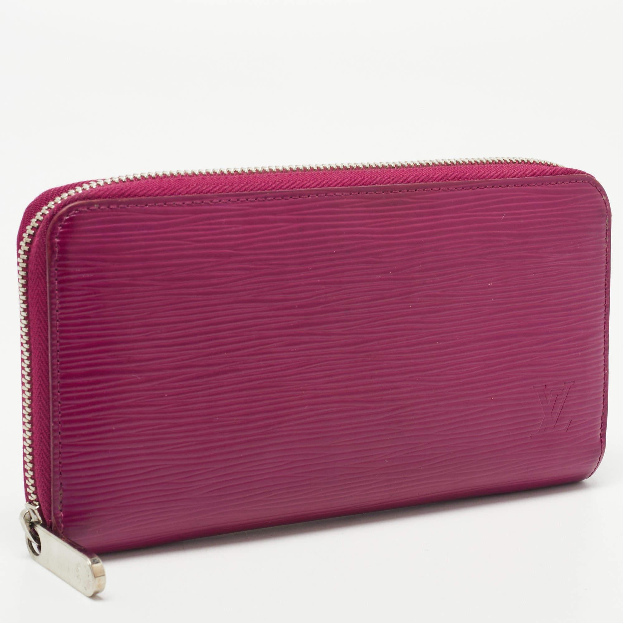 Purple Louis Vuitton Red Epi Leather Zippy Wallet