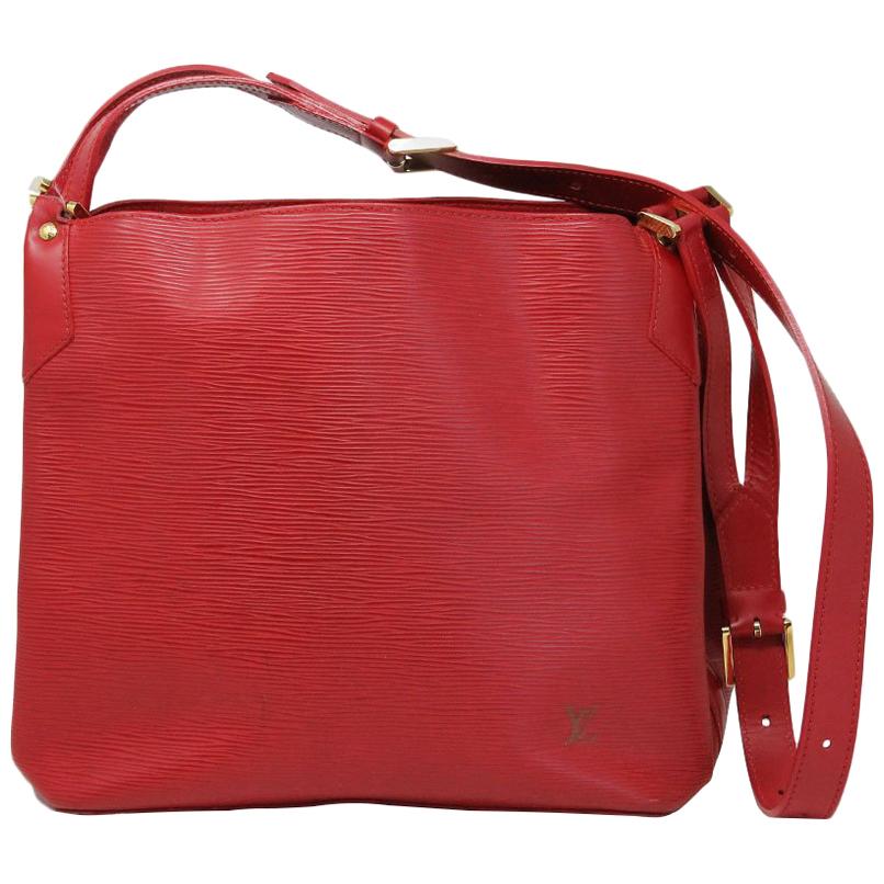 Louis Vuitton Red Epi Mandala MM Handbag in dust bag