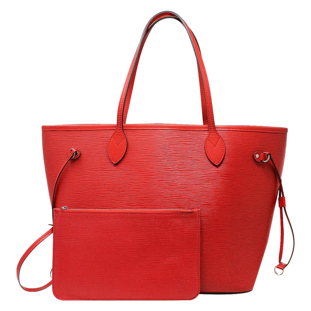 Louis Vuitton Red Epi Neverfull MM Handbag