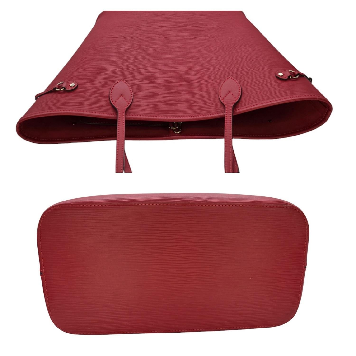Louis Vuitton Tote EPI Neverfull MM rossa con astuccio in vendita 2