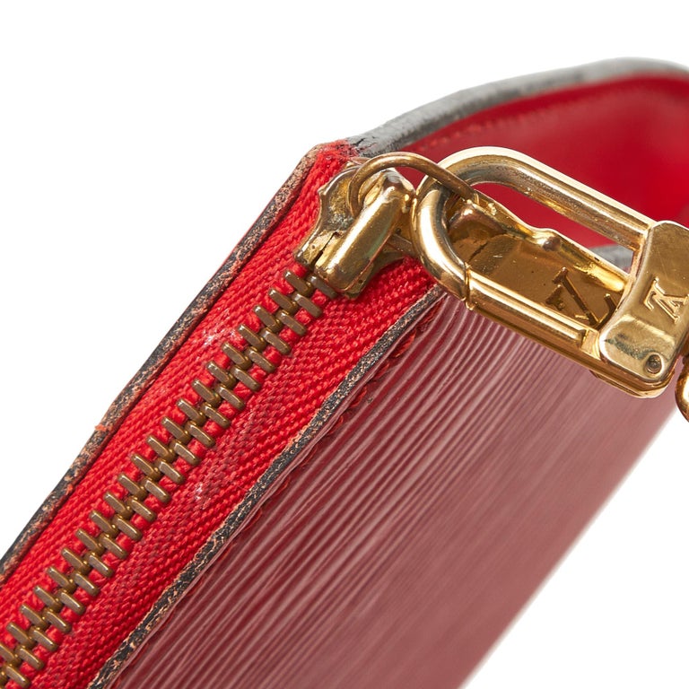 Louis Vuitton Red Epi Pochette Accessoires For Sale at 1stdibs