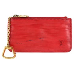 Louis Vuitton Red Epi Pochette Cles Key Pouch Coin Purse Keychain 18lvs1231