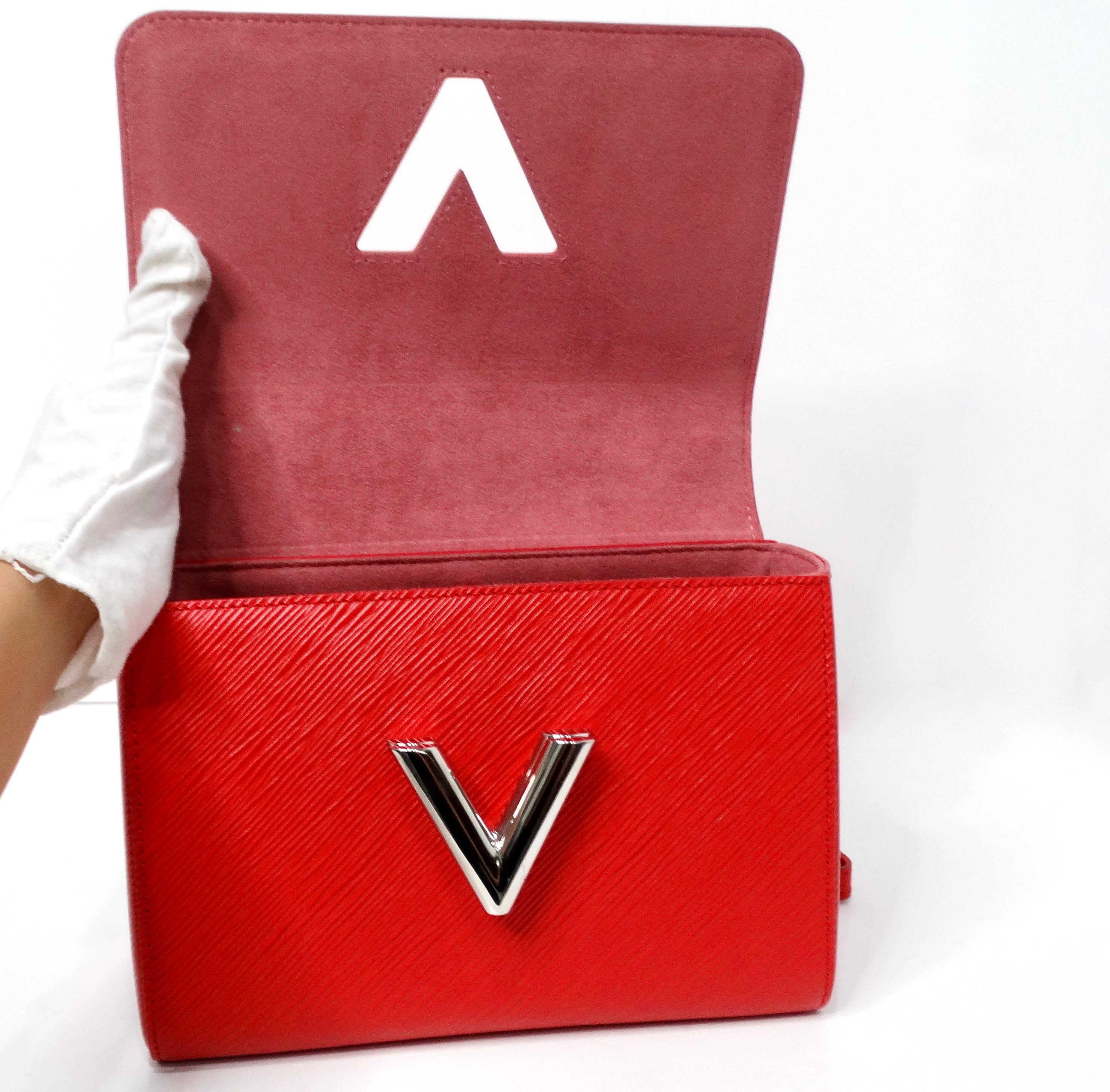 Louis Vuitton Red Epi Twist Shoulder Bag With Silver-Tone Hardware im Angebot 5